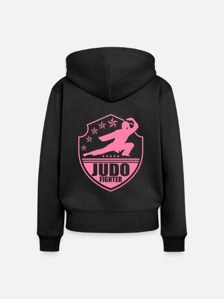 Judo - Frauen Premium Bio Zip Hoodie - Schwarz