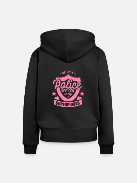Polizistin - Frauen Premium Bio Zip Hoodie - Schwarz