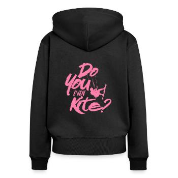 Kite Surfen - Frauen Premium Bio Zip Hoodie - Schwarz - Hinten - Julia (174cm)
