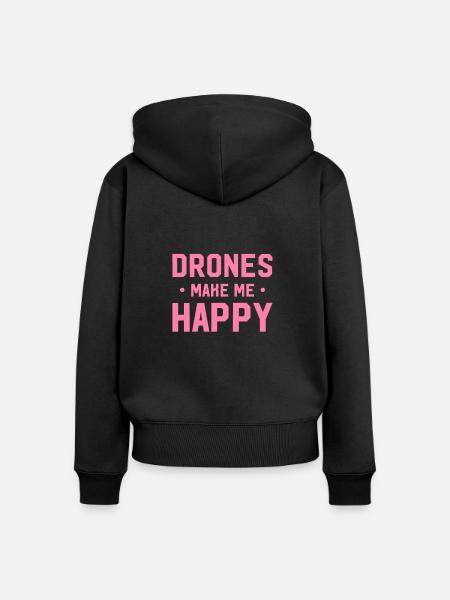 Drohne - Frauen Premium Bio Zip Hoodie - Schwarz
