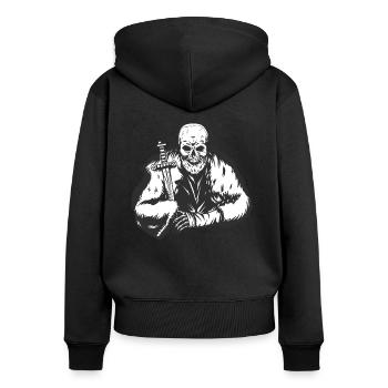 Viking skeleton Odin Vikings myth Viking Celtic - Women's Premium Organic Zip Hoodie - black - Back - Julia (174cm)