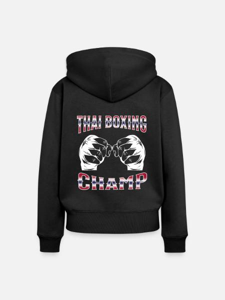 Muay Thai Boxing Muay Thai - Frauen Premium Bio Zip Hoodie - Schwarz