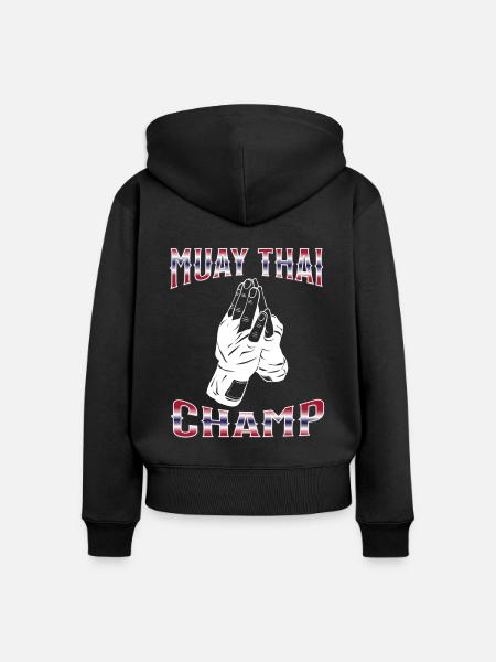 Muay Thai Boxing Muay Thai - Frauen Premium Bio Zip Hoodie - Schwarz