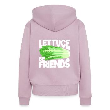 Garden Gardening Lettuce Gardener Gift - Women's Premium Organic Zip Hoodie - dusky pink - Back - Julia (174cm)