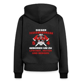 Feuerwehrmann Feuerwehr 54 Geburtstag 54 Jahre - Frauen Premium Bio Zip Hoodie - Schwarz - Hinten - Julia (174cm)