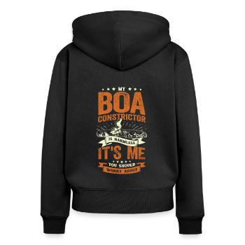 Deity Snake King Serpent King Boa Gift - Women's Premium Organic Zip Hoodie - black - Back - Julia (174cm)