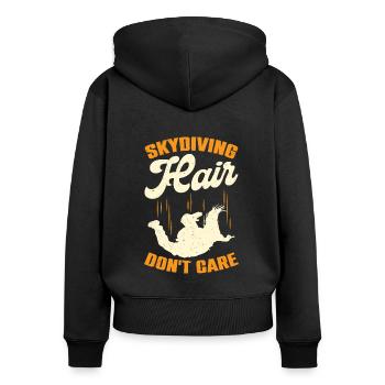 Parachutisme Parachutisme Cadeau Parachutiste - Sweat à capuche zippé Premium bio Femme - noir - Dos - Julia (174cm)