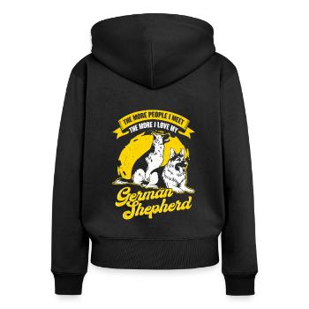 Cadeau de propriétaire de chien de berger allemand - Sweat à capuche zippé Premium bio Femme - noir - Dos - Julia (174cm)