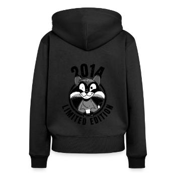 Édition limitée 2014 Crazy Raccoon Raccoon - Sweat à capuche zippé Premium bio Femme - noir - Dos - Julia (174cm)