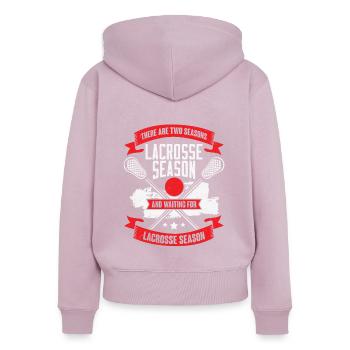 Drôle de cadeau de joueur de crosse sport - Sweat à capuche zippé Premium bio Femme - rose poudré - Dos - Julia (174cm)
