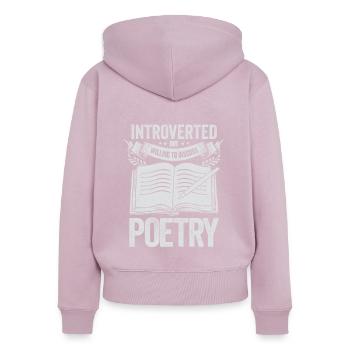 Poésie Slam Poésie Poésie Poète Poète Cadeau - Sweat à capuche zippé Premium bio Femme - rose poudré - Dos - Julia (174cm)