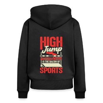 Hochsprung Hochspringer Geschenk - Frauen Premium Bio Zip Hoodie - Schwarz - Hinten - Julia (174cm)