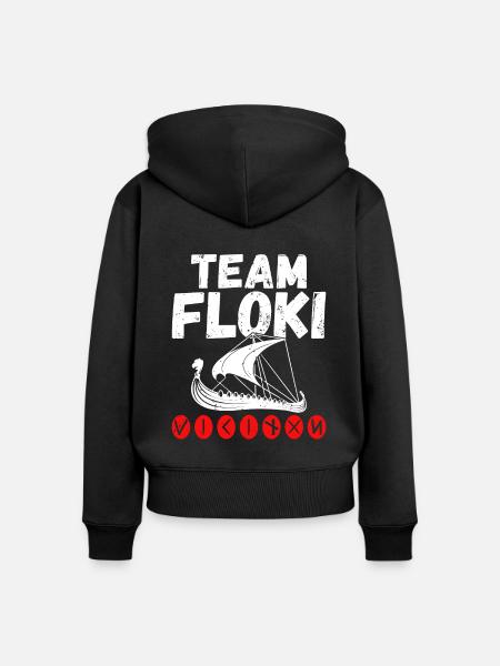 Team Floki der Schiffsbauer - Frauen Premium Bio Zip Hoodie - Schwarz