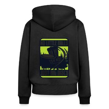 Pas de petites balles juste de gros disques Frisbee Golf - Sweat à capuche zippé Premium bio Femme - noir - Dos - Julia (174cm)