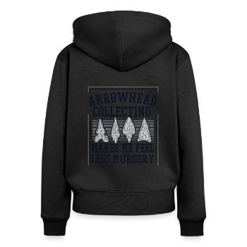 me fait me sentir moins meurtrier Conseils de chasse - Sweat à capuche zippé Premium bio Femme - noir - Dos - Julia (174cm)