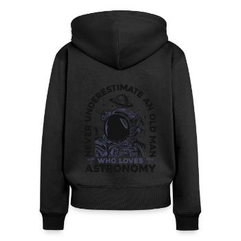Never Underestimate An Old Man Who Loves - Frauen Premium Bio Zip Hoodie - Schwarz - Hinten - Julia (174cm)