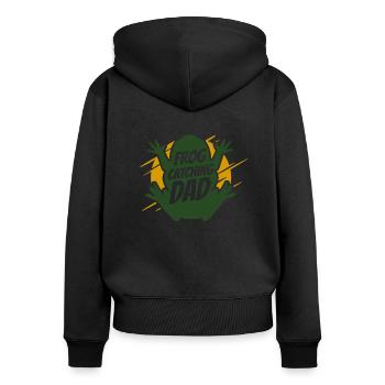 Frog Catching Dad Tadpole Tree Frog Toad - Women's Premium Organic Zip Hoodie - black - Back - Julia (174cm)