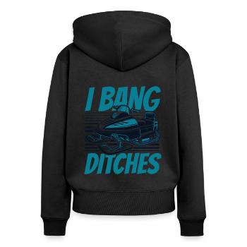 I Bang Ditches Motoneige Conducteurs de motoneige - Sweat à capuche zippé Premium bio Femme - noir - Dos - Julia (174cm)
