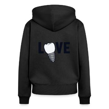 Love Dental Laboratory Dental Laboratory Dental Technician - Women's Premium Organic Zip Hoodie - black - Back - Julia (174cm)