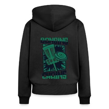 Banging Chains Basket Disc Disc Golfer Player - Sweat à capuche zippé Premium bio Femme - noir - Dos - Julia (174cm)