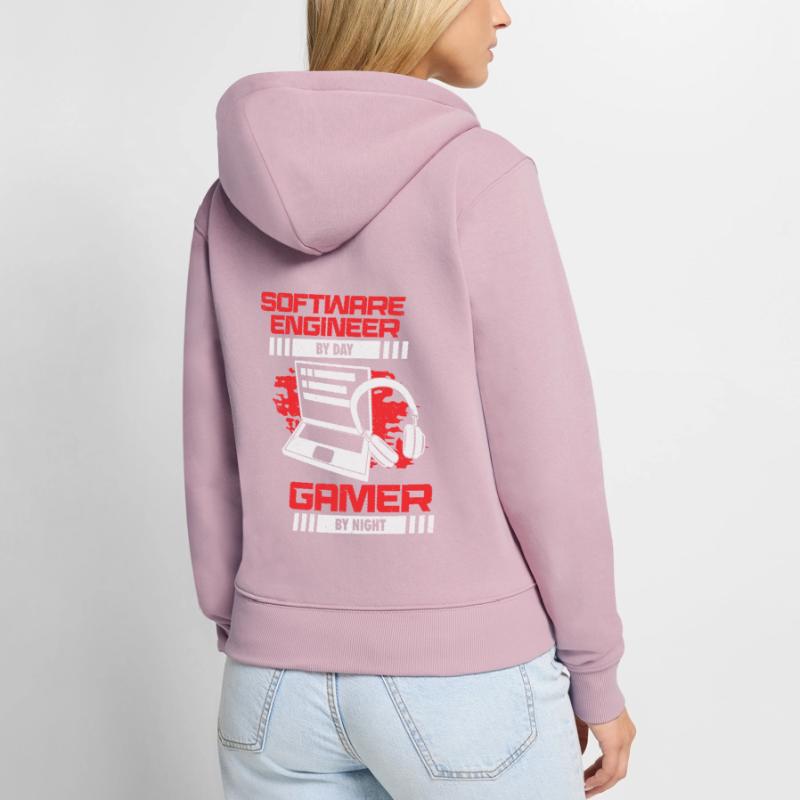Funny Software Engineer Developer Programmer Gift Frauen Premium Bio Zip Hoodie