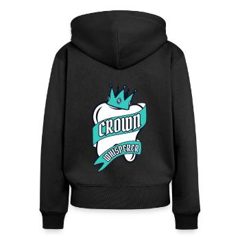 Crown Whisperer Laboratoire dentaire Laboratoire dentaire - Sweat à capuche zippé Premium bio Femme - noir - Dos - Julia (174cm)