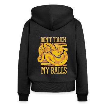 Ne touchez pas à mes balles Snake Python Boule banane - Sweat à capuche zippé Premium bio Femme - noir - Dos - Julia (174cm)