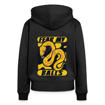 Fear My Balls Python Snake Banana Ball Python - Women's Premium Organic Zip Hoodie - black - Back - Julia (174cm)