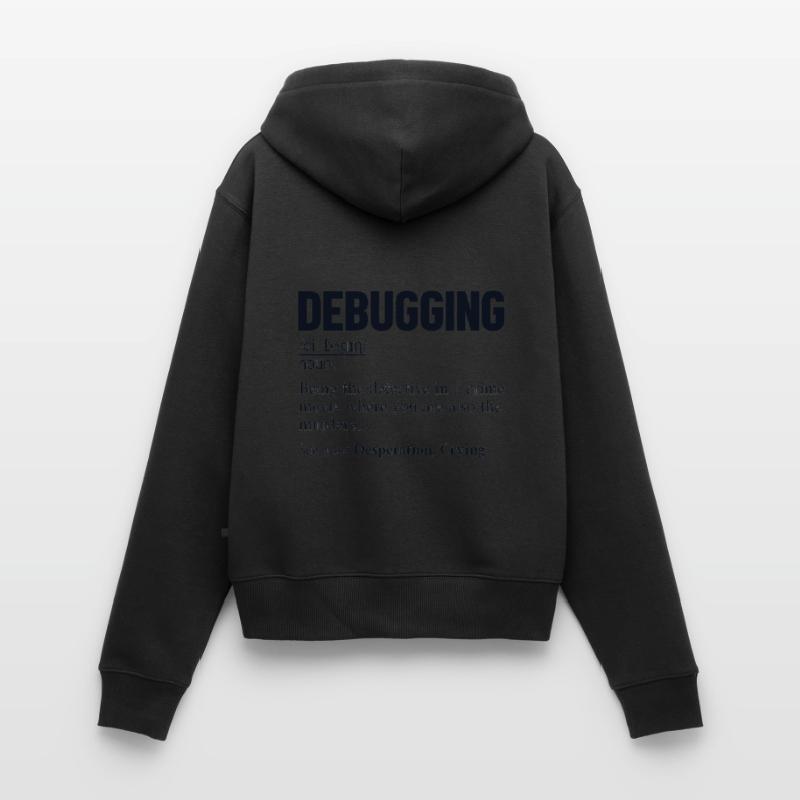 Debugging Definition Developer Coder Programmierer Frauen Premium Bio Zip Hoodie