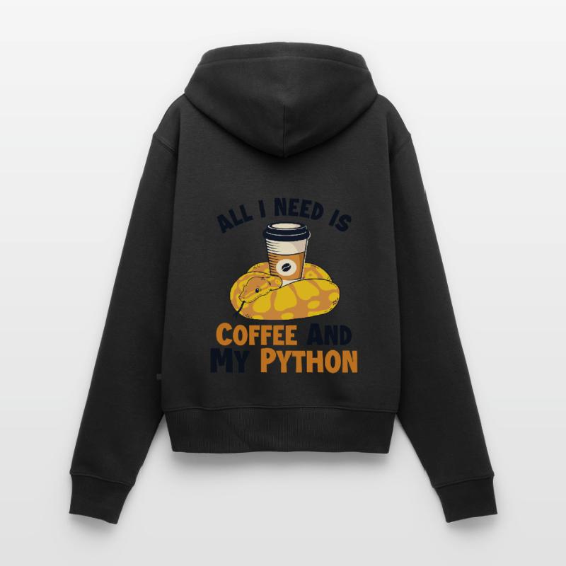 Coffee and Python Python Schlange Banana Ball Frauen Premium Bio Zip Hoodie