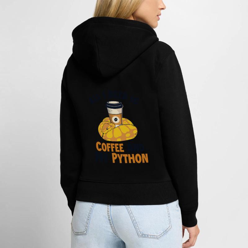 Coffee and Python Python Schlange Banana Ball Frauen Premium Bio Zip Hoodie