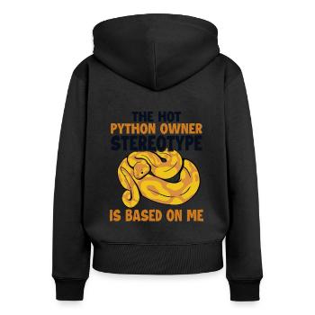 Stéréotype du propriétaire de Hot Python basé sur Me Banana - Sweat à capuche zippé Premium bio Femme - noir - Dos - Julia (174cm)