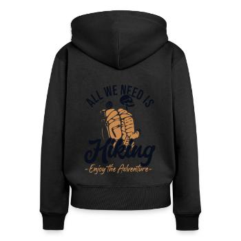 Hiking Enjoy The Adventure Trekking Mountain Hiking - Women's Premium Organic Zip Hoodie - black - Back - Julia (174cm)