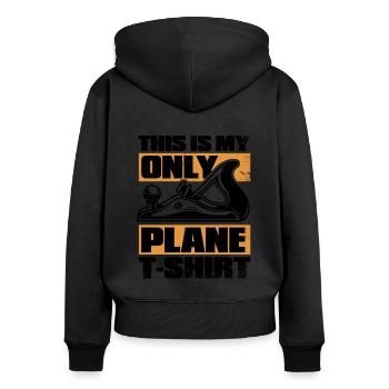 This Is My Only Plane Apparel Tischler Carpenter - Frauen Premium Bio Zip Hoodie - Schwarz - Hinten - Julia (174cm)