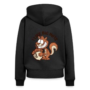 I Like Big Nuts Grey Squirrel Squirrel Squirrel - Women's Premium Organic Zip Hoodie - black - Back - Julia (174cm)