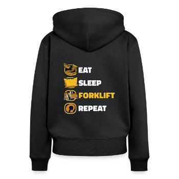 Eat Sleep Forklift Repeat Forklift Driver - Women's Premium Organic Zip Hoodie - black - Back - Julia (174cm)
