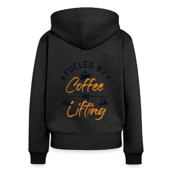 Fueled by Coffee and Lifting All-terrain forklift - Women's Premium Organic Zip Hoodie - black - Back - Julia (174cm)