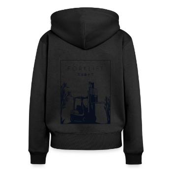 Forklift Chinese Hanzi Telehandler Forklift - Women's Premium Organic Zip Hoodie - black - Back - Julia (174cm)