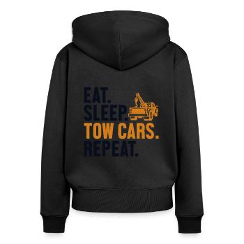 Eat Sleep Tow Cars Repeat Tow Truck Driver - Women's Premium Organic Zip Hoodie - black - Back - Julia (174cm)