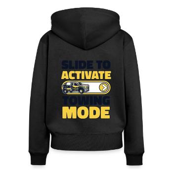 Slide To Activate Towing Mode Tow Truck - Women's Premium Organic Zip Hoodie - black - Back - Julia (174cm)