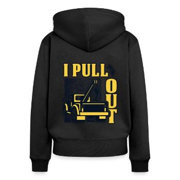 I Pull Out Tow Truck Towing Service Driver - Women's Premium Organic Zip Hoodie - black - Back - Julia (174cm)