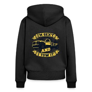 Je suis sexy et je le remorque conducteur de remorquage - Sweat à capuche zippé Premium bio Femme - noir - Dos - Julia (174cm)