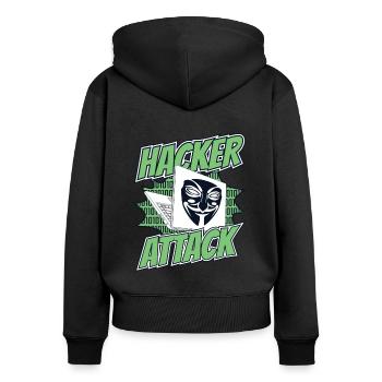 Hacker Attack Social Engineering Phishing Sniffer - Frauen Premium Bio Zip Hoodie - Schwarz - Hinten - Julia (174cm)