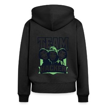 Team Hacker Social Engineering Phishing Sniffer - Sweat à capuche zippé Premium bio Femme - noir - Dos - Julia (174cm)