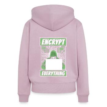 Encrypt Everything Phishing Sniffer Grey Hat - Frauen Premium Bio Zip Hoodie - Altrosa - Hinten - Julia (174cm)
