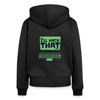 Je vais pirater ce renifleur d’ingénierie sociale - Sweat à capuche zippé Premium bio Femme - noir - Dos - Julia (174cm)