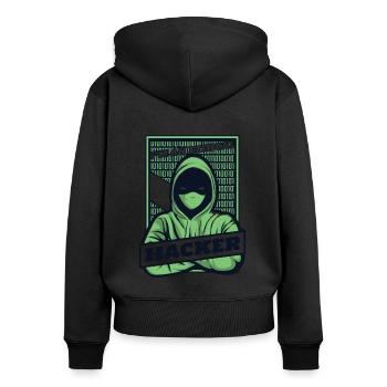 I'm An Ethical Hacker Social Engineering Phishing - Frauen Premium Bio Zip Hoodie - Schwarz - Hinten - Julia (174cm)