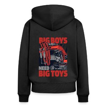 Big Boys Need Big Toys Raupenbagger Excavator - Frauen Premium Bio Zip Hoodie - Schwarz - Hinten - Julia (174cm)