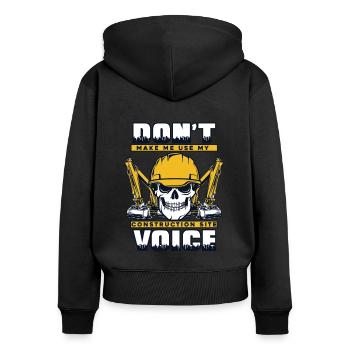 My Construction Site Voice Excavator Seilbagger - Frauen Premium Bio Zip Hoodie - Schwarz - Hinten - Julia (174cm)