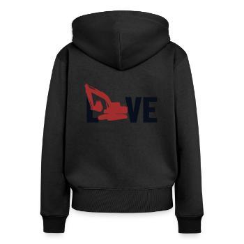 Love Raupenbagger Excavator Seilbagger - Frauen Premium Bio Zip Hoodie - Schwarz - Hinten - Julia (174cm)